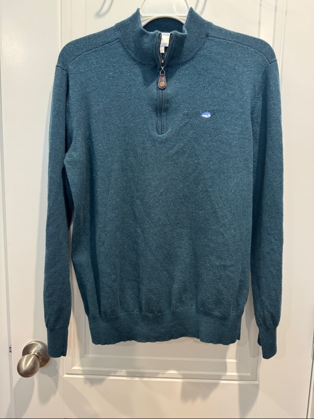 Southern Tide Men's Zip-Up Sweater in Teal